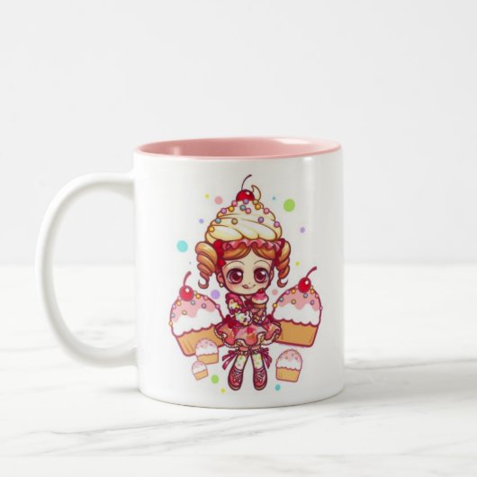 Kuchen-Chan-Tasse Zweifarbige Tasse (Links)