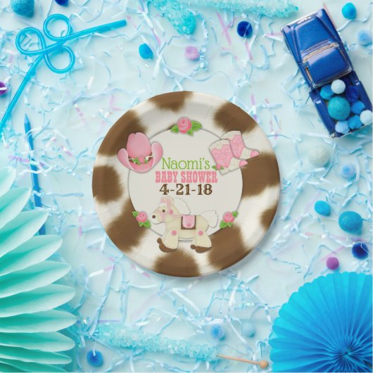 Kuchen-Cowgirl-Baby-Dusche 7" Pappteller (Party)