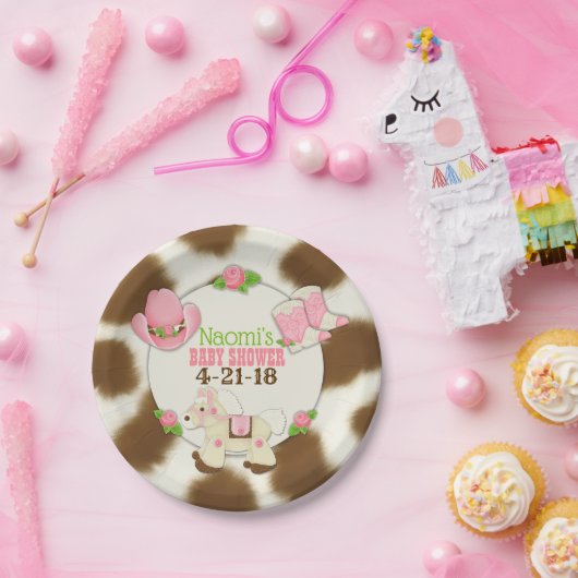 Kuchen-Cowgirl-Baby-Dusche 7" Pappteller (Party)