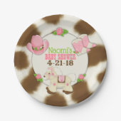 Kuchen-Cowgirl-Baby-Dusche 7" Pappteller (Vorderseite)