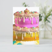 Kuchen Dankeskarte (Stehend Vorderseite)