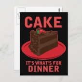 Kuchen, das ist, was für DInner ist Postkarte (Vorne/Hinten)
