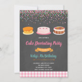 Kuchen, der Party Einladung verziert (Vorderseite)