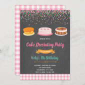 Kuchen, der Party Einladung verziert (Vorne/Hinten)