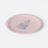 Kuchen des kleinen Mädchens der Pappteller (Schrägansicht)