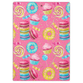 Kuchen, Donuts und Candy Clipboard Klemmbrett (Rückseite)