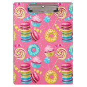 Kuchen, Donuts und Candy Clipboard Klemmbrett (Vorderseite)