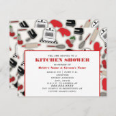 Küchen-Duschen-Einladung - Rot u. Schwarzes Einladung (Vorne/Hinten)