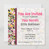 Kuchen-Einladung - Mehrfarbenfarben-Spritzer Einladung (Rückseite)