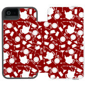 Küchen-Element-Muster Incipio iPhone Geldbeutel-Hülle (Folio Geöffnet)