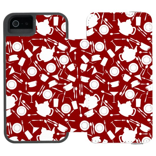 Küchen-Element-Muster Incipio iPhone Geldbeutel-Hülle (Folio Geöffnet)