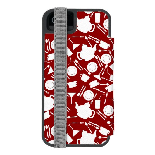 Küchen-Element-Muster Incipio iPhone Geldbeutel-Hülle (Folio Rückseite)