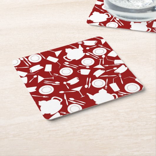 Küchen-Element-Muster Rechteckiger Pappuntersetzer (angewinkelt)