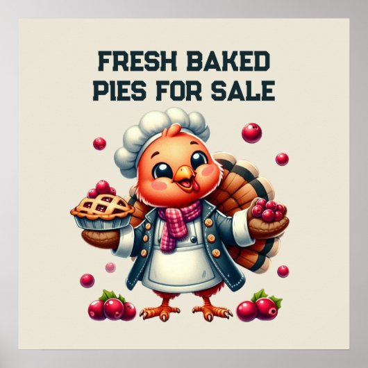 Kuchen, frisch gebacken, Truthühner Poster (Vorne)