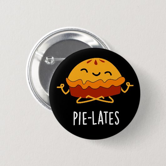 Kuchen Funny Food Pie Pun Dark BG Button (Vorne & Hinten)