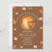 Kuchen für zwei Personen Rustikale Blumenbraun Bab Einladung (Vorderseite)