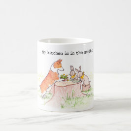 Küchen-Gärtner - Corgi und Häschen Kaffeetasse