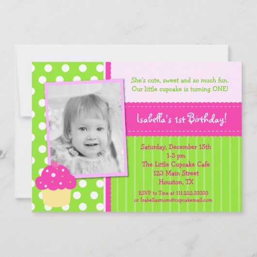 Kuchen-Geburtstags-Party Einladungen (Vorderseite)