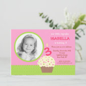 Kuchen-Geburtstags-Party Einladungs-Foto Einladung (Stehend Vorderseite)