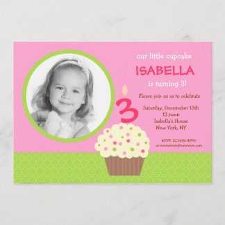 Kuchen-Geburtstags-Party Einladungs-Foto Einladung