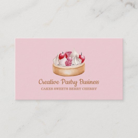Kuchen gepökelte Creme Beerobst süß Visitenkarte (Vorderseite)