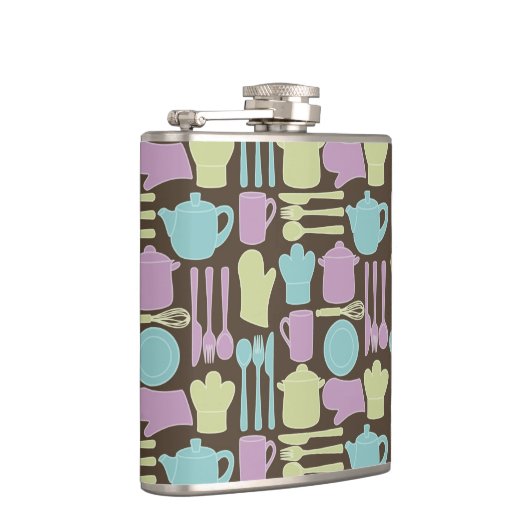 Küchen-Gerät-Muster 2 Flachmann (Rechts)