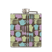 Küchen-Gerät-Muster 2 Flachmann (Rückseite)