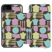 Küchen-Gerät-Muster 2 Incipio iPhone Geldbeutel-Hülle (Folio Geöffnet)