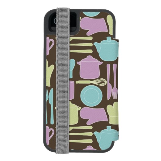 Küchen-Gerät-Muster 2 Incipio iPhone Geldbeutel-Hülle (Folio Rückseite)