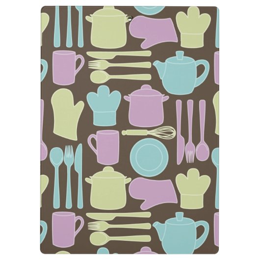 Küchen-Gerät-Muster 2 Klemmbrett (Rückseite)