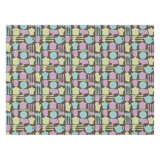 Küchen-Gerät-Muster 2 Tischdecke (Vorderseite (Horizontal))
