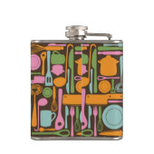 Küchen-Gerät-Muster 3 Flachmann (Rückseite)