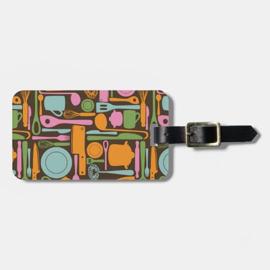 Küchen-Gerät-Muster 3 Gepäckanhänger (Vorderseite horizontal)