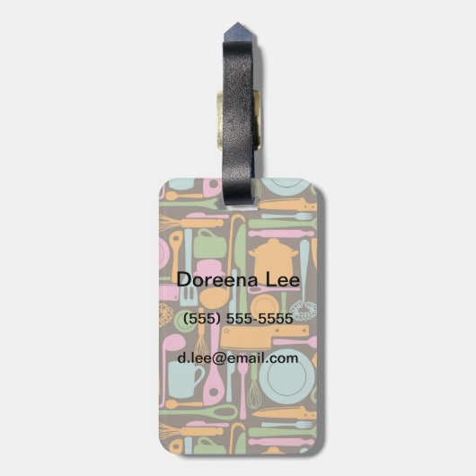 Küchen-Gerät-Muster 3 Gepäckanhänger (Rückseite vertikal)