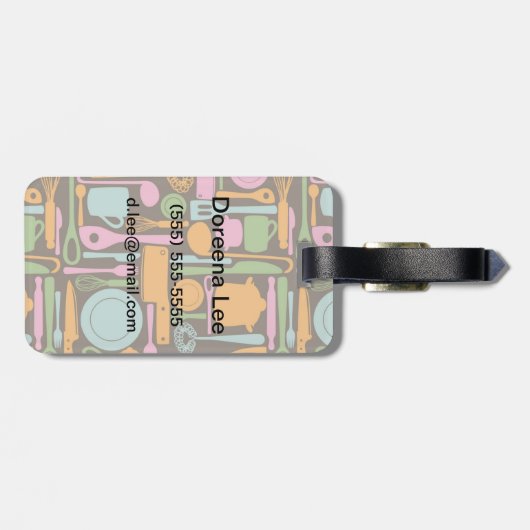 Küchen-Gerät-Muster 3 Gepäckanhänger (Rückseite horizontal)