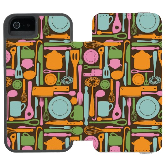 Küchen-Gerät-Muster 3 Incipio iPhone Geldbeutel-Hülle (Folio Geöffnet)