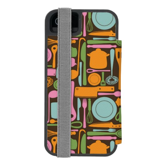 Küchen-Gerät-Muster 3 Incipio iPhone Geldbeutel-Hülle (Folio Rückseite)