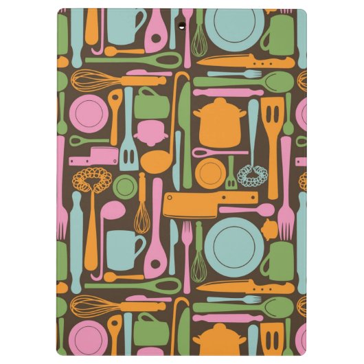 Küchen-Gerät-Muster 3 Klemmbrett (Rückseite)