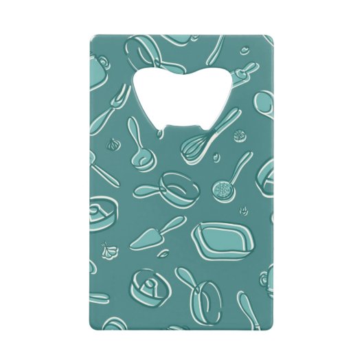 Küchen-Gerät-Muster Geldbeutel Flaschenöffner (Vorderseite)