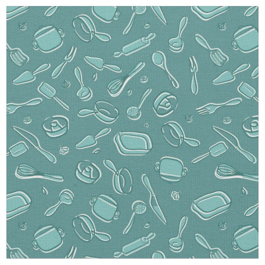 Küchen-Gerät-Muster Stoff (Nahaufnahme)