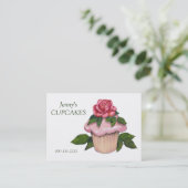 Kuchen-Geschäft, Backen, rosa Zuckerglasur, rosa Visitenkarte (Stehend Vorderseite)