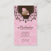 Kuchen-Geschäfts-Karten-Blumen-Rosa-Brown-Perle Visitenkarte (Rückseite)