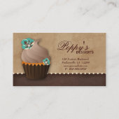 Kuchen-Geschäfts-Karten-Blumenbrown-Vintages Visitenkarte (Rückseite)