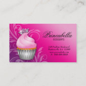 Kuchen-Geschäfts-Karten-Kronen-nobles rosa Lila Visitenkarte (Rückseite)