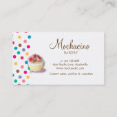 Kuchen-Geschäfts-Karten-niedliche Polka-Punkte Visitenkarte (Rückseite)