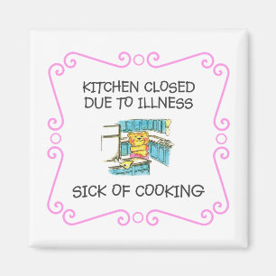 Küchen-geschlossenes wegen des Kranken des Kochen Magnet