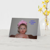 KUCHEN-GESICHTS-GEBURTSTAG Karte (Gelbe Blume)