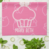 Kuchen glücklich pink Küchenhandtücher Geschirrtuch (Gefaltet)