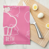 Kuchen glücklich pink Küchenhandtücher Geschirrtuch (Viertel Falte)