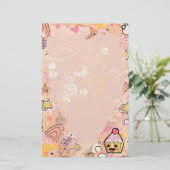 Kuchen-Graffiti und Herzrosa - Briefpapier (Stehend Vorderseite)